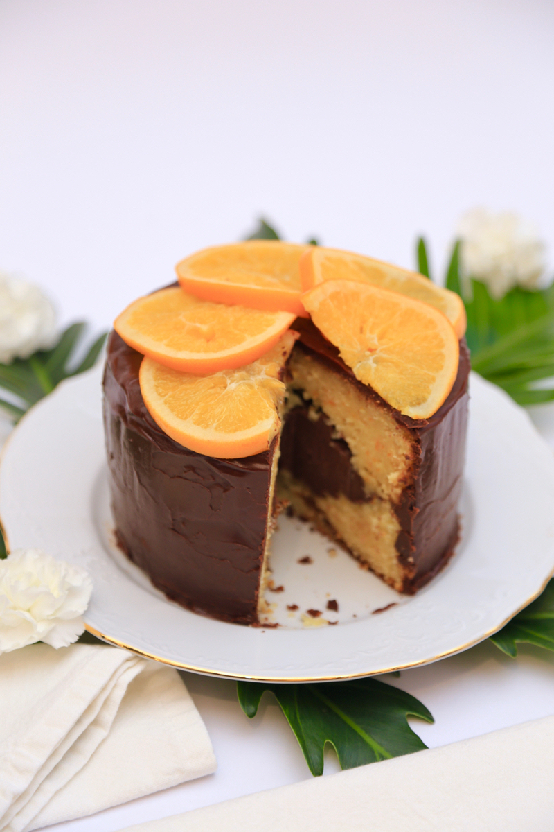 Gâteau à la marmelade d’oranges et ganache au chocolat